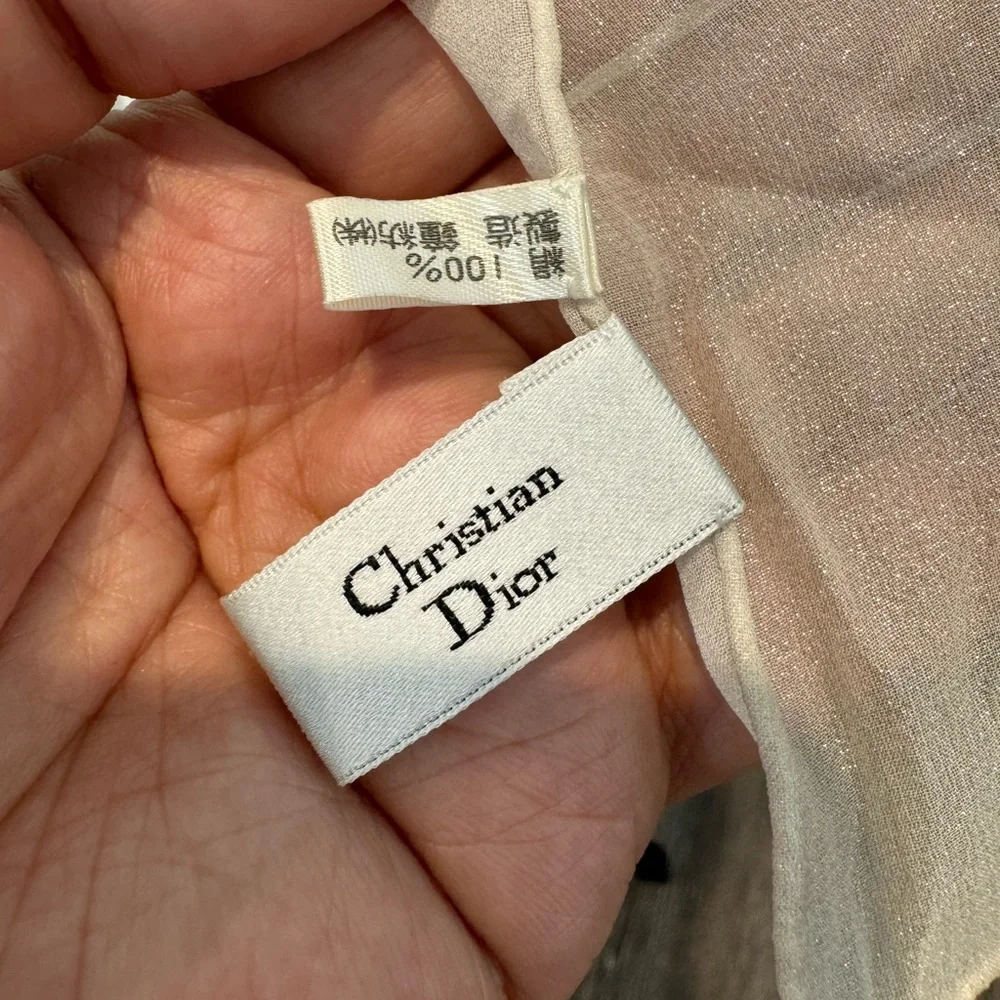 Authentic Dior sheer & shiny silk scarf